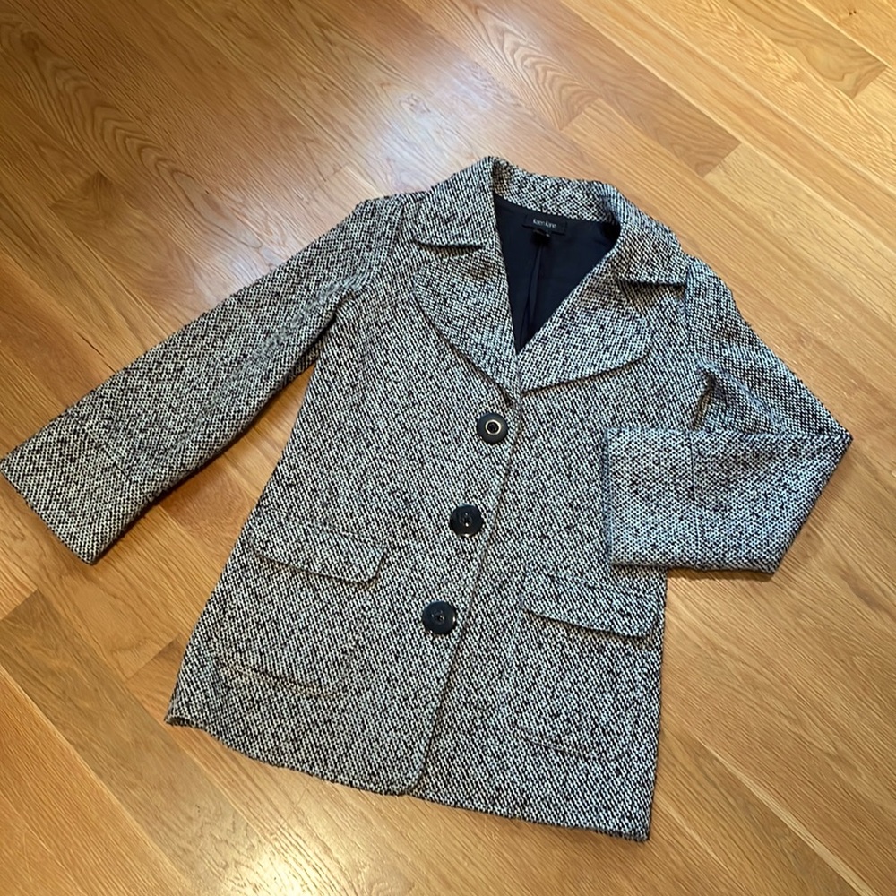 Beautiful Karen Kane Houndstooth Boucle Coat EUC Size S